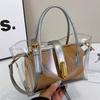2025 Woven Bag New Japanese Transparent Jelly Bag Tote Bag Trendy Fashion Handbag Casual Shoulder Messenger Bag