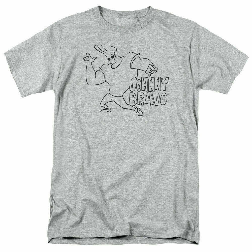 

26 Johnny Bravo JB Line Art T Shirt Mens Licensed Cartoon Merchandise Gray Unisex T-Shirt XXXXL