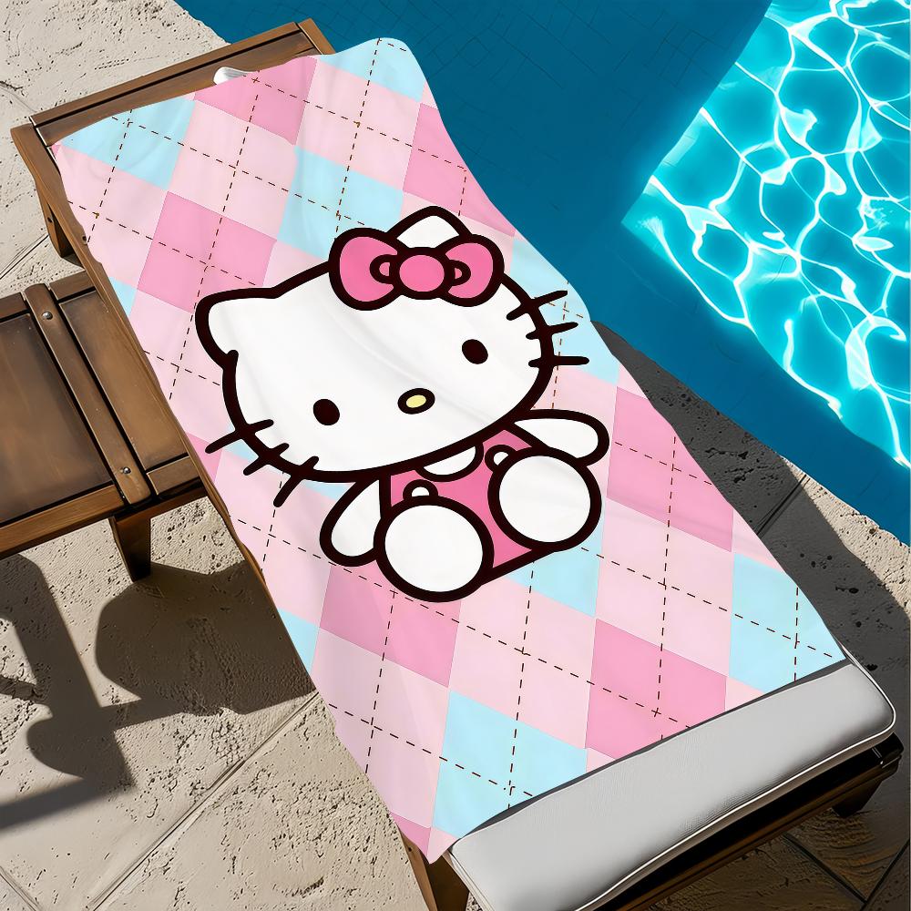 

kawaii fun cartoon h-hello k-kittys SRO Towel soft Beach Towels Trip swim Pool bathing Towel Gym Spa home Decor Gift Holiday W40*H60(CM)