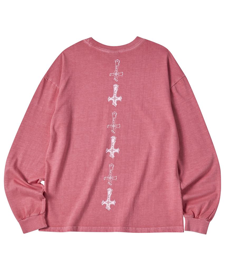 TRAVEL Cross Point Pigment Long Sleeve Red