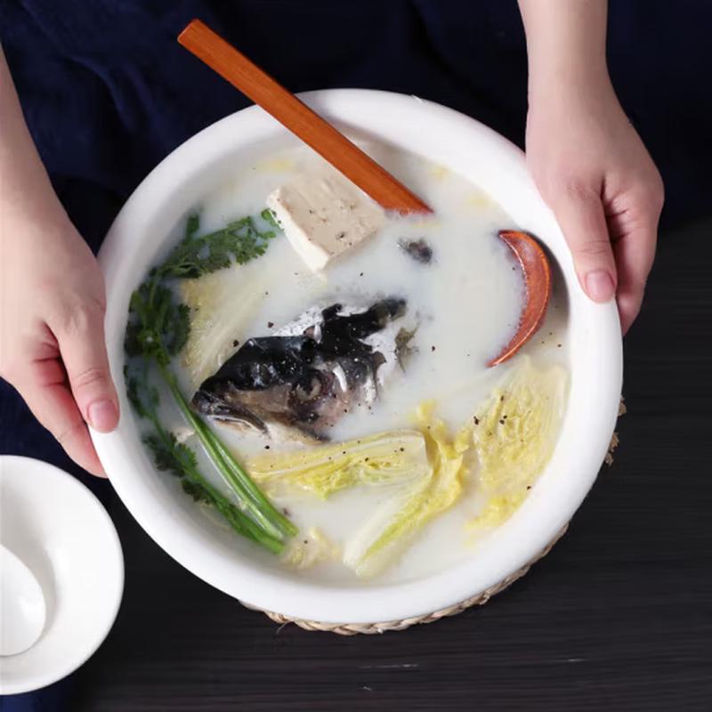 SIFAR 8-inch Pure White Ceramic Soup Bowl