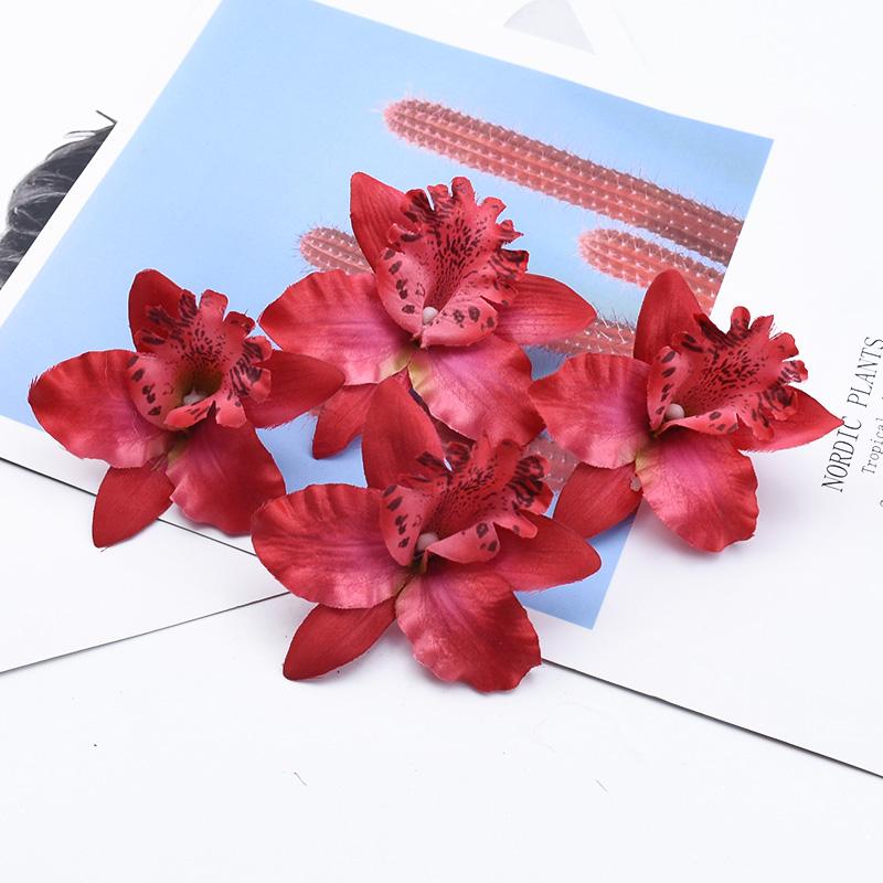 Seiden-Schmetterlingsorchideen-Vase Display Kunstblumen Festivaldeko für Zuhause Hochzeit Brautzubehör Geschenkbox DIY Scrapbook