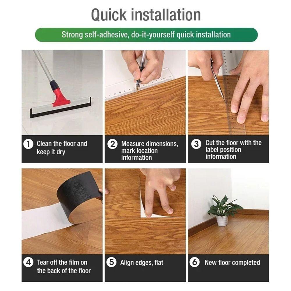 1PCS 91x15cm Self-adhesive Floor Sticker Self-adhesive Waterproof Wood Grain Floor Wallpaper Wood Grain Thicken