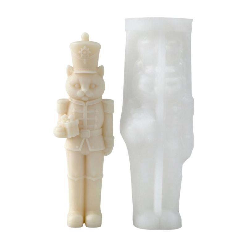 Side Slit Candle Making Form for Holiday Figure Projects, Flexible Standing Soldier Shape for DIY Winter Use and Display