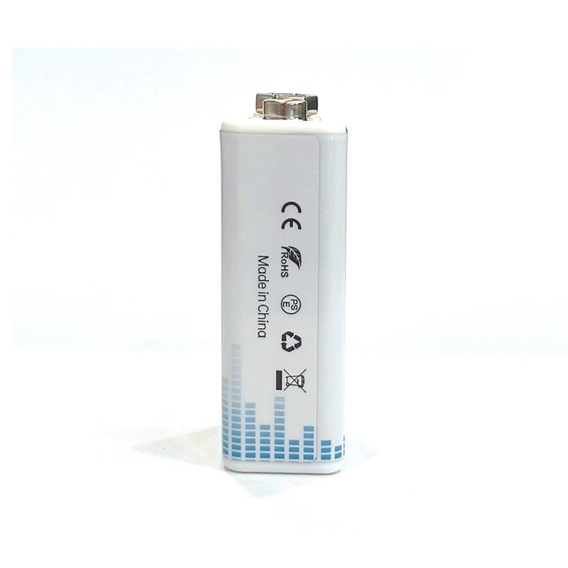 9V rechargeable lithium battery, constant voltage fast charging 2400mwh, large capacity Type-C multimeter battery