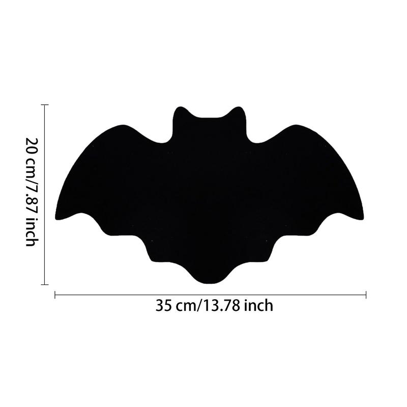 Tapis de Table Forme Chauve-Souris 10 Pièces Halloween Tapis de Table Antidérapant Sous-Verre Résistant à la Chaleur Décoration de Table Pour Maison Cuisine
