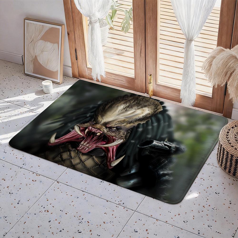 Character T The Predator Floor Mat Eco Flannel Doormat Non Slip Odorless Indoor Floor Rug Soft Short Plush Home Mat