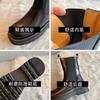 Black thick-soled 2025 spring and autumn new versatile British style high boots Chelsea cigarette short boots