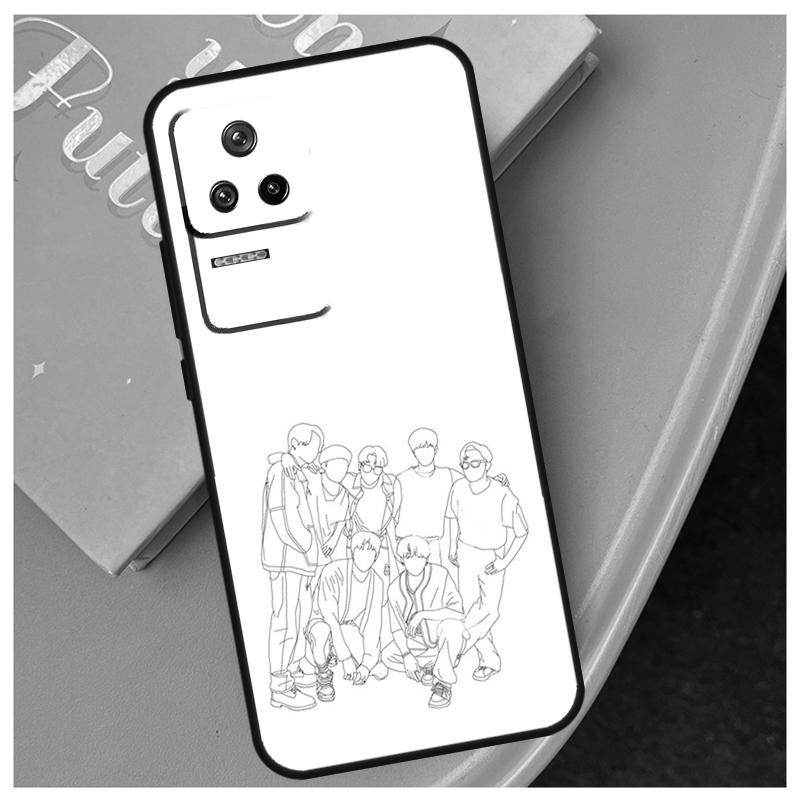 Korean Fashion Kpop Band Case For POCO F5 X5 X3 Pro F3 F4 X4 GT M4 M5 Back Cover For Xiaomi 12 Lite 11 13 11T 12T Pro
