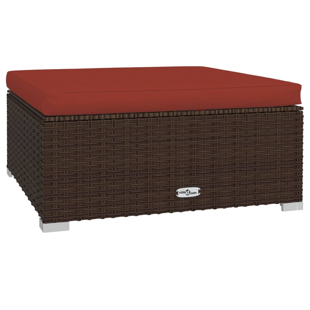 Vidaxl 4-Cz. Garden Lounge Set, Cushions, PE Rattan, Brown