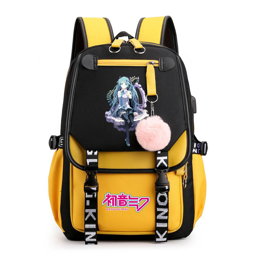 Anime Hatsune Miku Potisk Batoh Školní taška pro Teenagera Studenta Dívku Chlapce Taška na knihy Velká kapacita vodotěsný Cestovní taška Dárek Ruksak