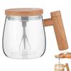 400ML Self Stirring Coffee Mug 7000rpm High Speed Self Mixing Glass Mug With Wooden Handle for Coffee Milk Protein Powder New