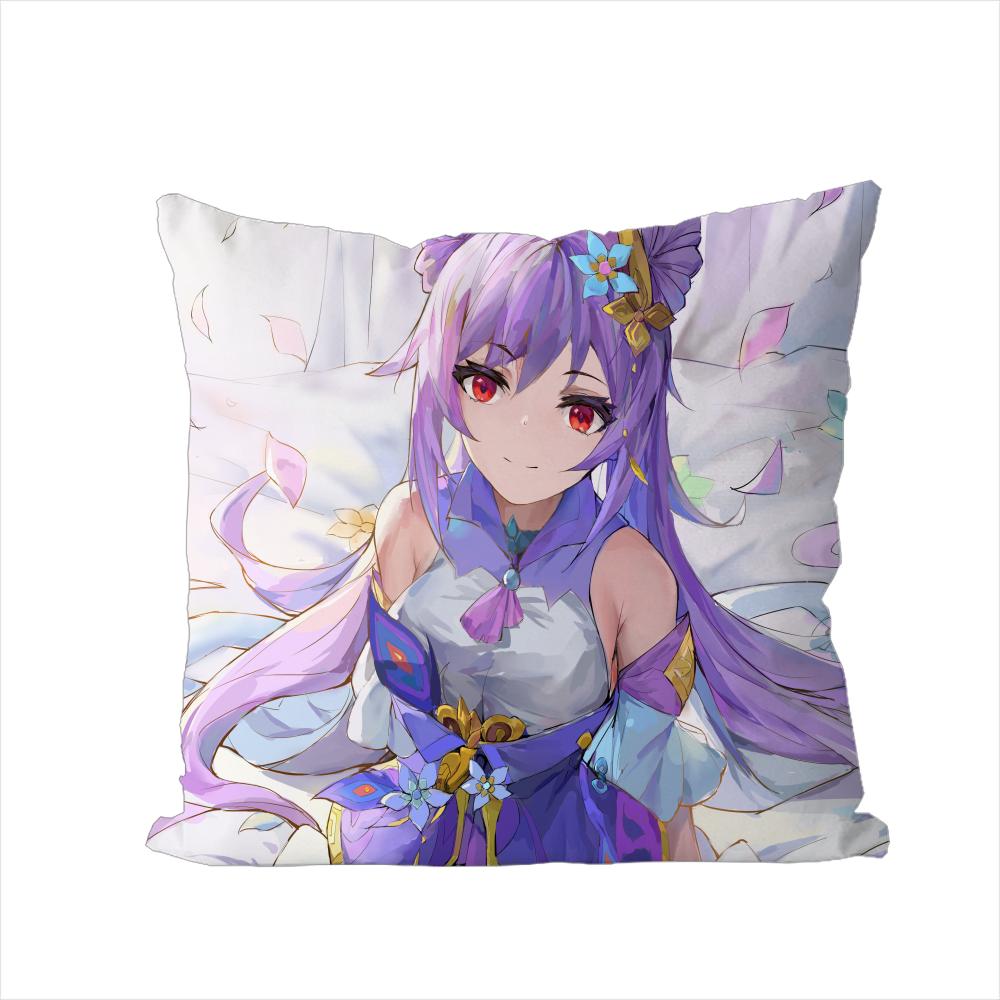 Genshin Impact Pillow Case For Car Sofa Decorative Home Doublesided Print Plush Square Throw Pillow Cushion Cover