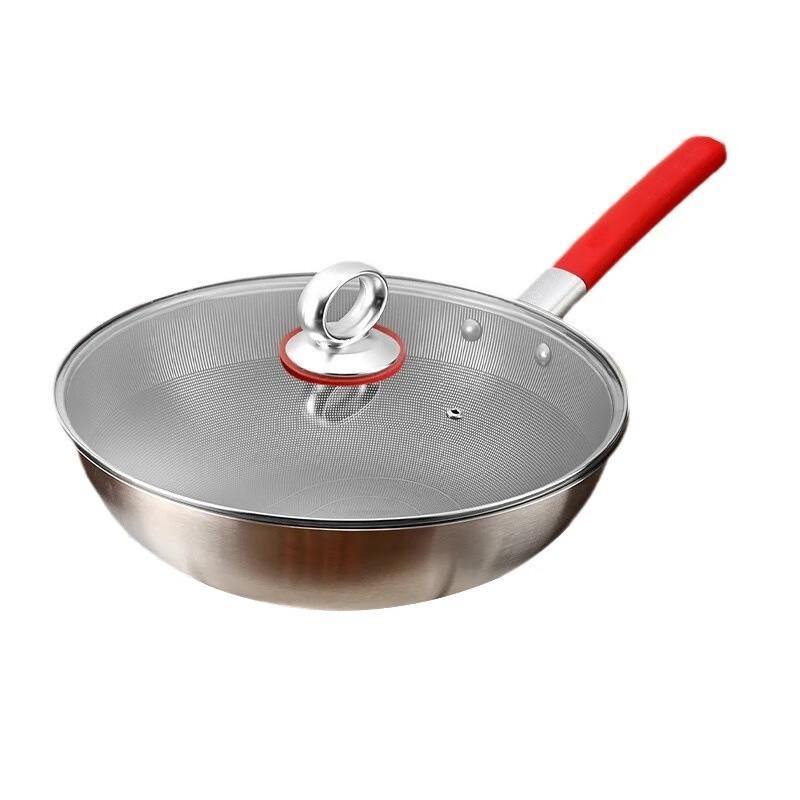 Wutuo 32CM Non-Stick Titanium Stainless Steel Wok