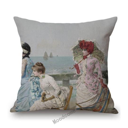 Royal Court Classic European Elegant Duchess Lady Madame Woman Noble Decorative Antique Style Sofa Pillow Case Cushion Cover