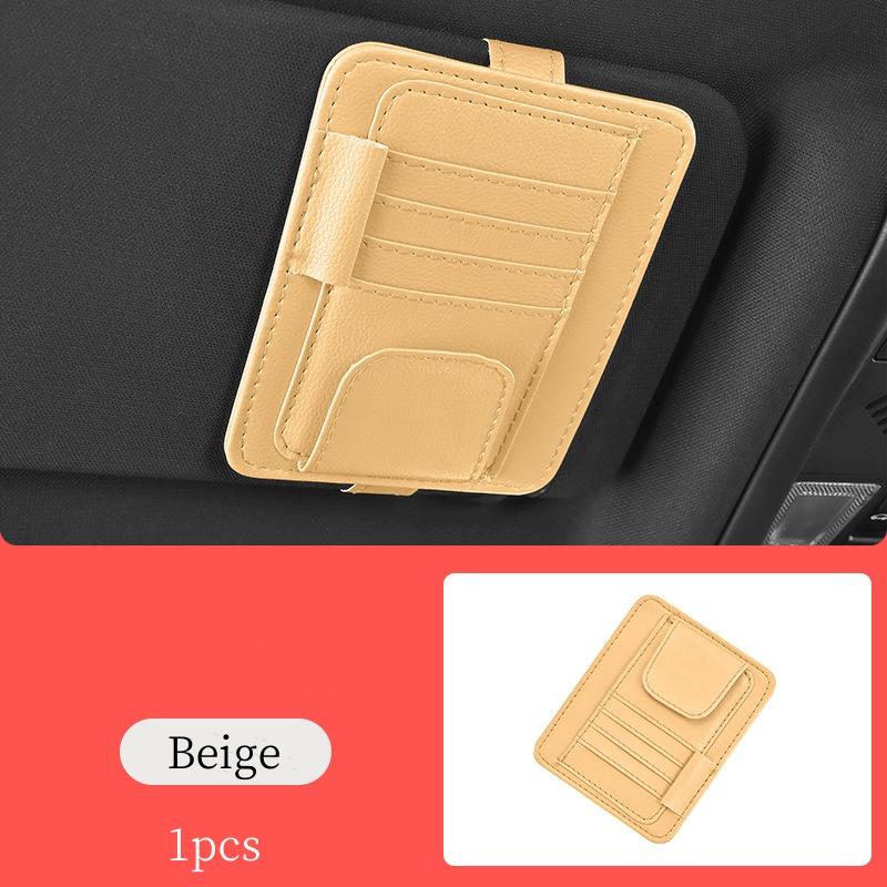 Car Sun Visor Organizer Multi-Pocket Business Card Storage Management Sunglasses Holder Visor Accessories Auto Interior