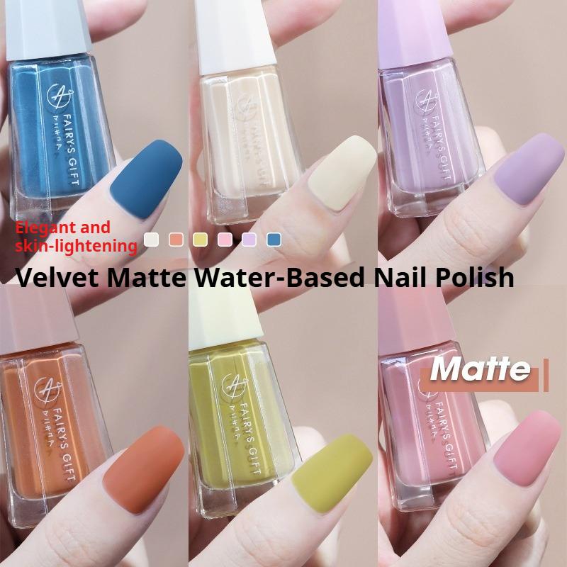 Water-based, Non-peelable, No-bake, Long-lasting, Waterproof, Non-fading, Matte, Frosted, Elegant Nail Polish.
