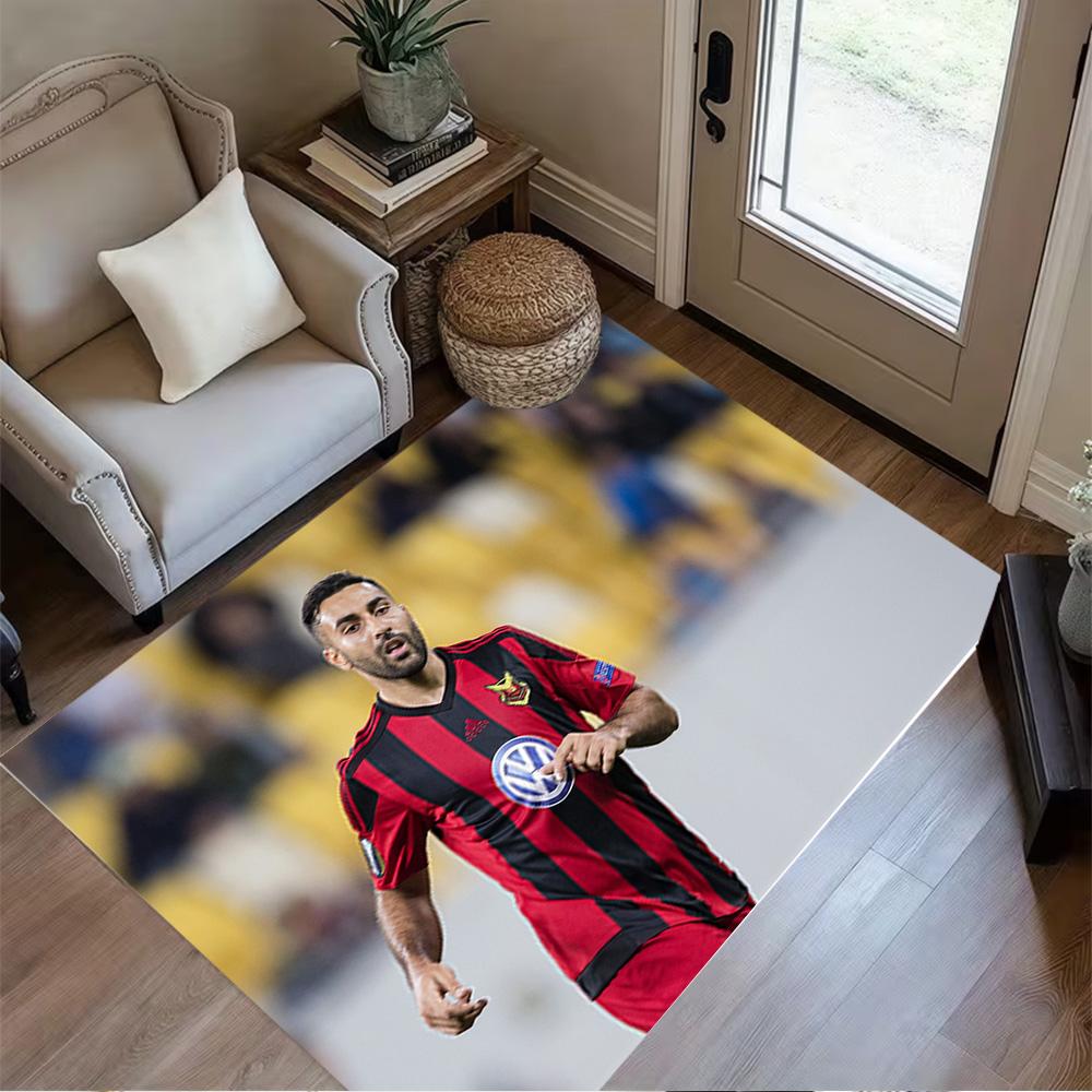 Football Player Kit Celebrating Carpet Suitable for Study Room Dormitory Decorate Room Game Room Anti-slip Rug Anime Office Decor Best for Christmas