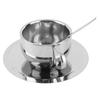Anti‑Scald Stainless Steel Coffee Cup Mugs Cups with Spoon Saucer Set Tableware