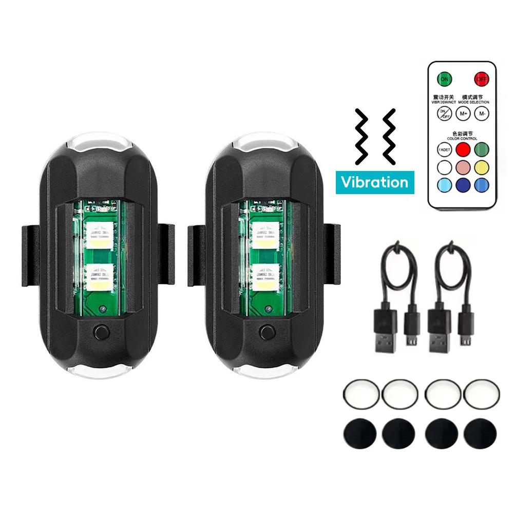 4X LED-uri de la distanță RGB Lumină de avertizare anti-coliziune Mini lumină de semnal magnetică Lampă stroboscopică pentru dronă Indicator de 7 culori Lampă pentru motociclete