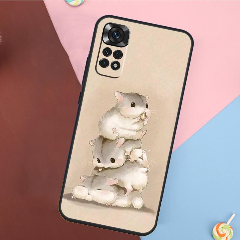 Cute Lovely Pet Hamster Cover For Xiaomi Redmi Note 14 13 Pro 12 11 9 10 9S 10S 11S 12S Redmi 14C 10C 12C 13C Case