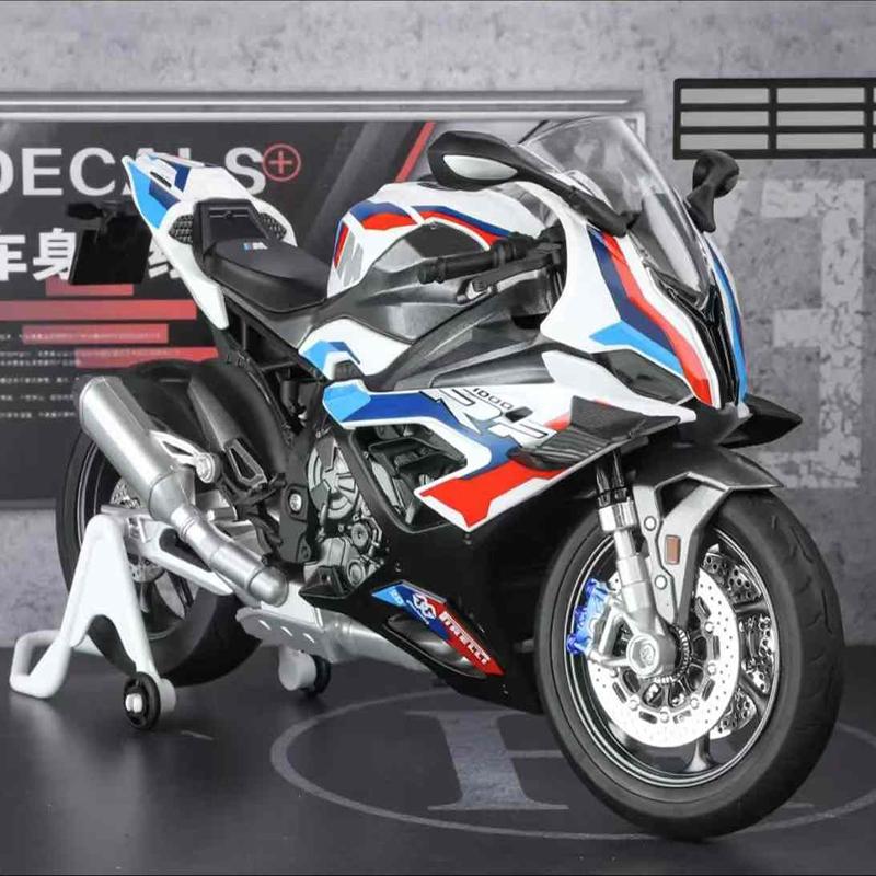 New 1/9 BWM S1000RR Large Size Simulation Alloy Motorcycle Model Shock Absorbers Carrying Lighting Collection Toy Car Kid Gift