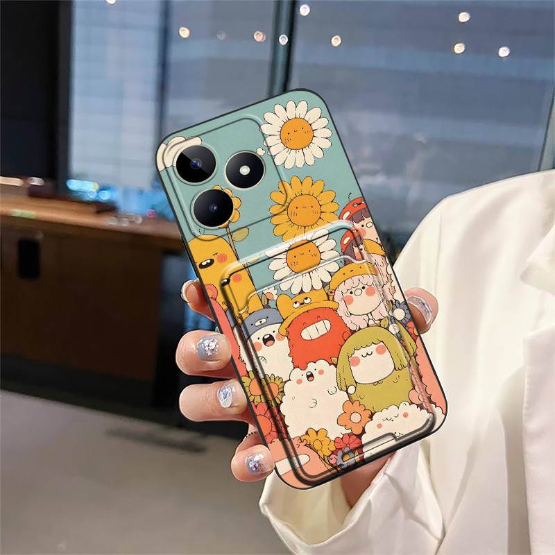 Dirt-resistant Fashion Design Phone Case For Realme C53/Narzo N53/Note50/C51/C51S Silicone Cover Anti-dust Card bag Cute