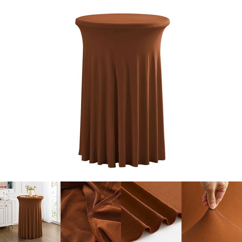 60/70/80cm Cocktail Table Skirts Stretch Spandex Fitted Tablecloths Wrinkle-Resistant Washable for Weddings Parties Banquets