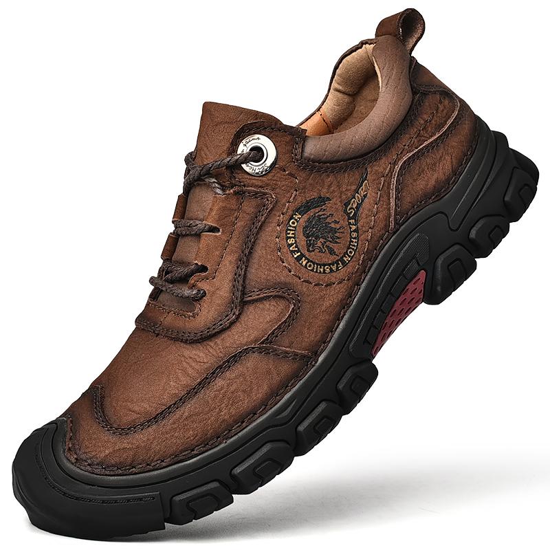 

Модные новые итальянские мужские повседневные кожаные туфли на плоской подошве, износостойкие рабочие туфли, уличные нескользящие кроссовки на шнуровке, удобные легкие туфли для рыбалки 45 коричневый