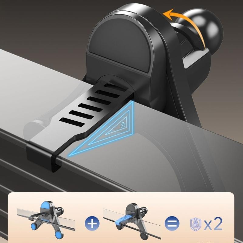 Shockproof Fast Release Car Air Vent Phone Mount Support Universal Y Shaped Bracket ABS Construction Anti Shake Design