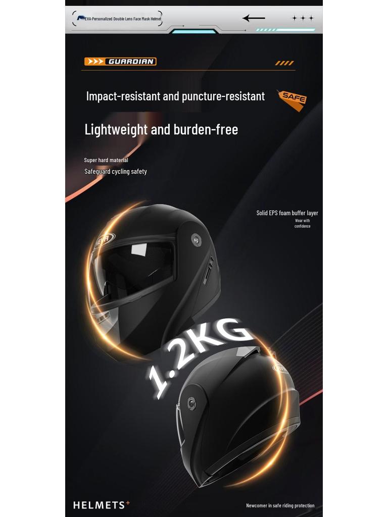 Unisex Electric Vehicle Full Face Anti-Fog Flip-Up Helmet for All-Seasons