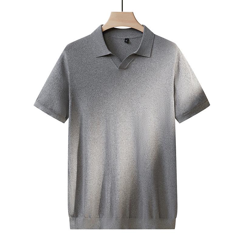 Men's Plus Size Breathable Knit Summer T-shirt - Loose Fit Short Sleeve