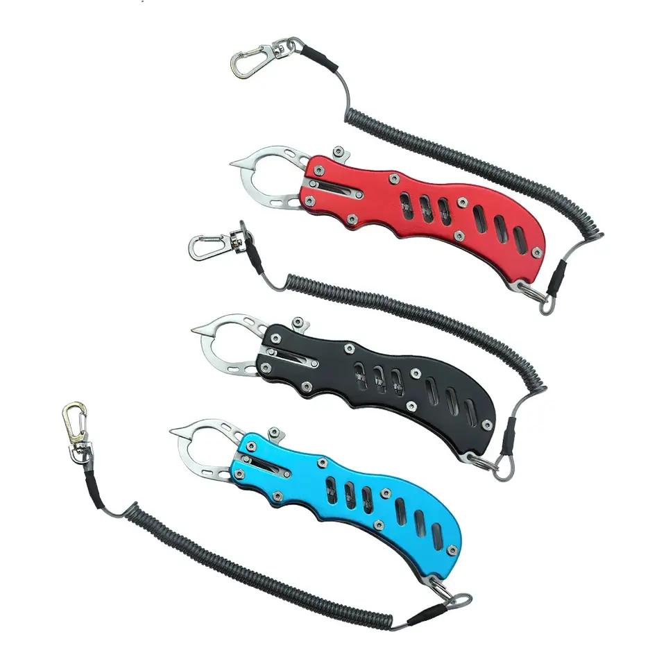 Hand Grip Portable Stainless Steel Fishing Grip Hook Lip Gripper Fish Grip Hook Fishing Tackle Tool Nose Pliers Tackle Box Angling Gear Equipment