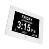 Digital Calendar Clock 7 Inch HD Large Font Auto Dimmable Electronic Alarm Clock for Elderly White