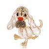 Cute Animal Brooch Pins Jewelry Cartoon Dog Crystal Rhinestone Brooch Badge For Women Suit Jeans Bag Decoration