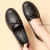 Fashion 2025 Mom Shoes PU Leather Soft Sole Flats Sole In The Elderly Women's Shoes Large Size Middle-aged Elderly Work Shoes