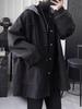 Men's British Style Hooded Wool Trench Coat, Mid-Length, Thick Cotton, Over-the-Knee Winter Jacket