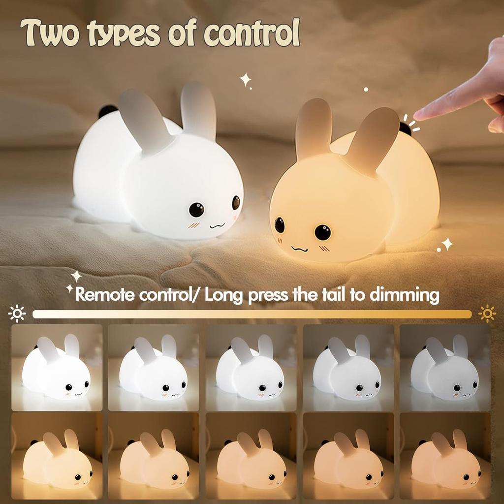 Night Lights for Kids,Light Silicone for Baby Nursery,Portable USB Rechargeable Bedside Lamp for Toddler's Room,Easter Gifts for Child and Teen Girls