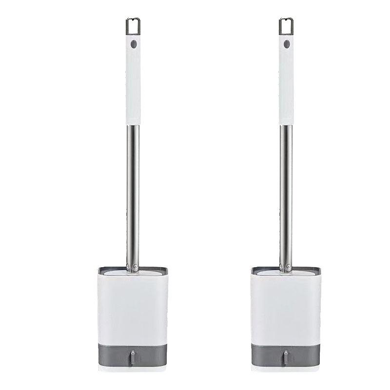 Wall Mounted Toilet Brush Set Without Punching Holes, Wall Mounted Without Dead Corners, Long Handle Cleaning Brush Set