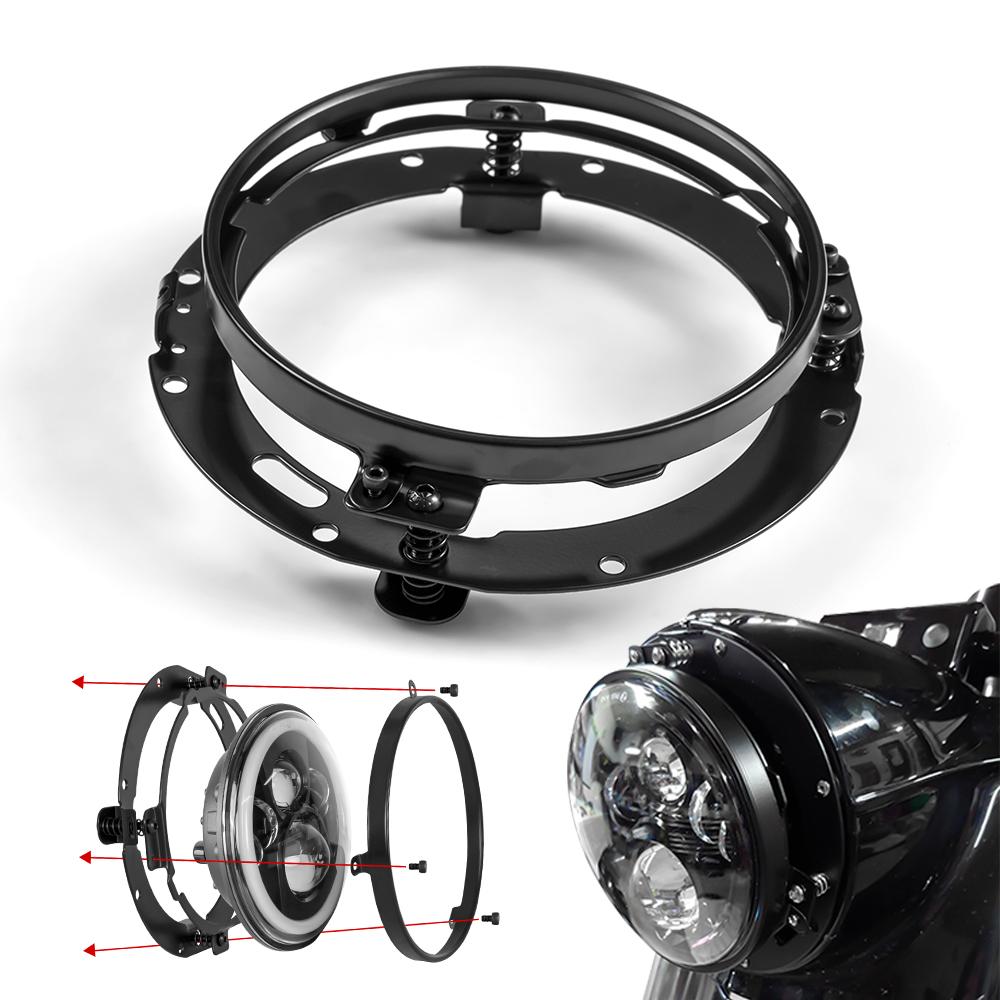 7inch Motorcycle LED Headlight Mounting Bracket Round Ring Headlamp Mount Lamp Holder Brackets For Harley Wrangler