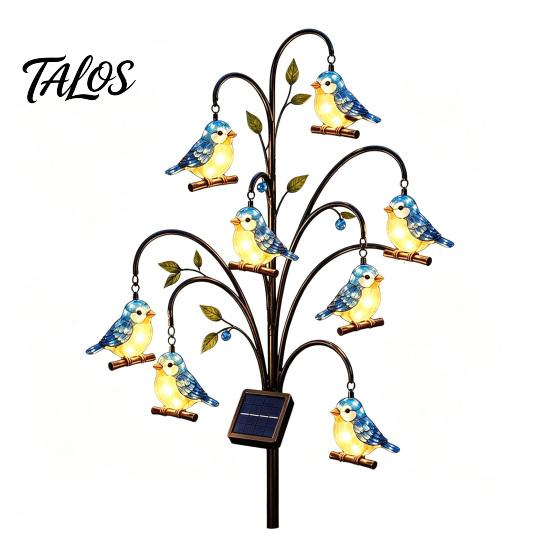 Courtyard Ambient Lighting Outdoor Solar Pathway Light, Bird-shaped Stump Decorative Garden Stake with Warm Terrace And Balcony Accents LED