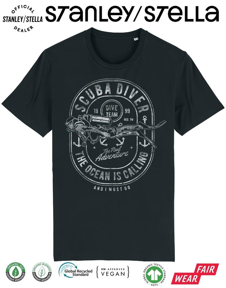 

Mens Scuba Diving T-Shirt The Ocean Is Calling Adventure Logo Dive Team 3XL