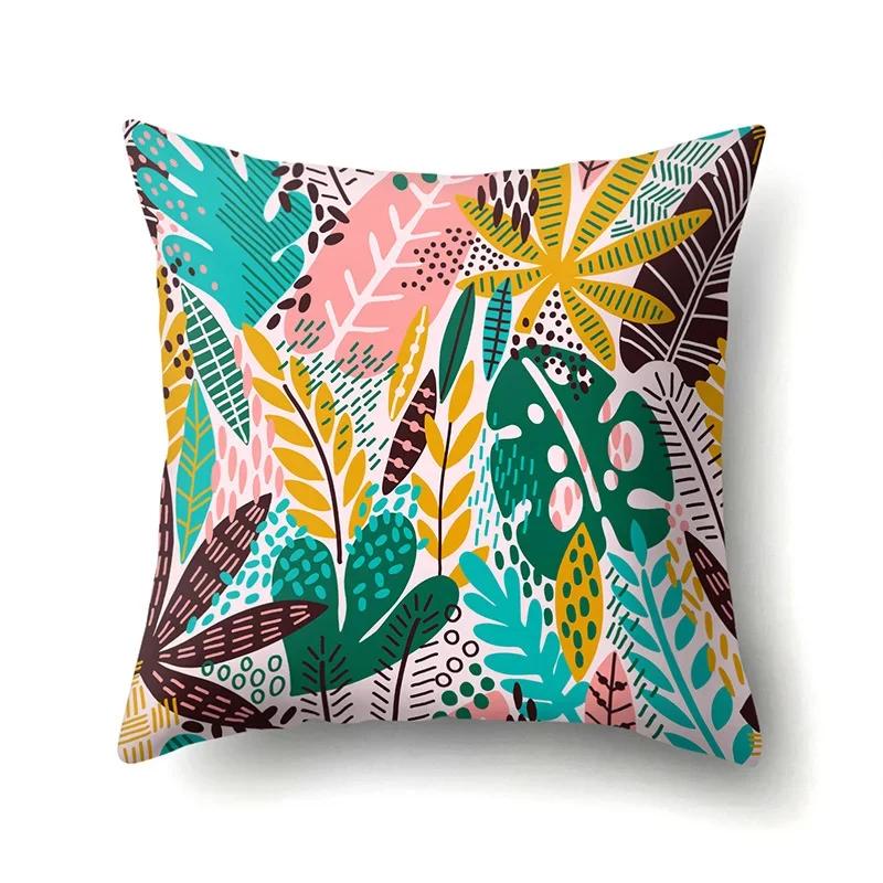 

Наволочка с тропическим растительным принтом 45x45 см, чехол для подушки, для дома, гостиной, дивана, спальни, декоративная подушка 66x66cm