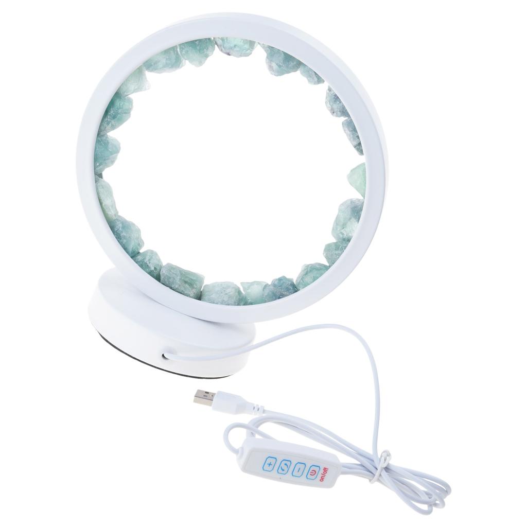 USB-betriebenes Amethyst Heilstein LED-Nachtlicht mit solidem Sockel für Schlafzimmeratmosphären für Schlafzimmer Wohnzimmer