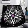 1PC Satan Symbol Print Flannel Blanket, High Quality All Seasons, Home Decor, Warmth and Comfort, Perfect for Christmas Gifts