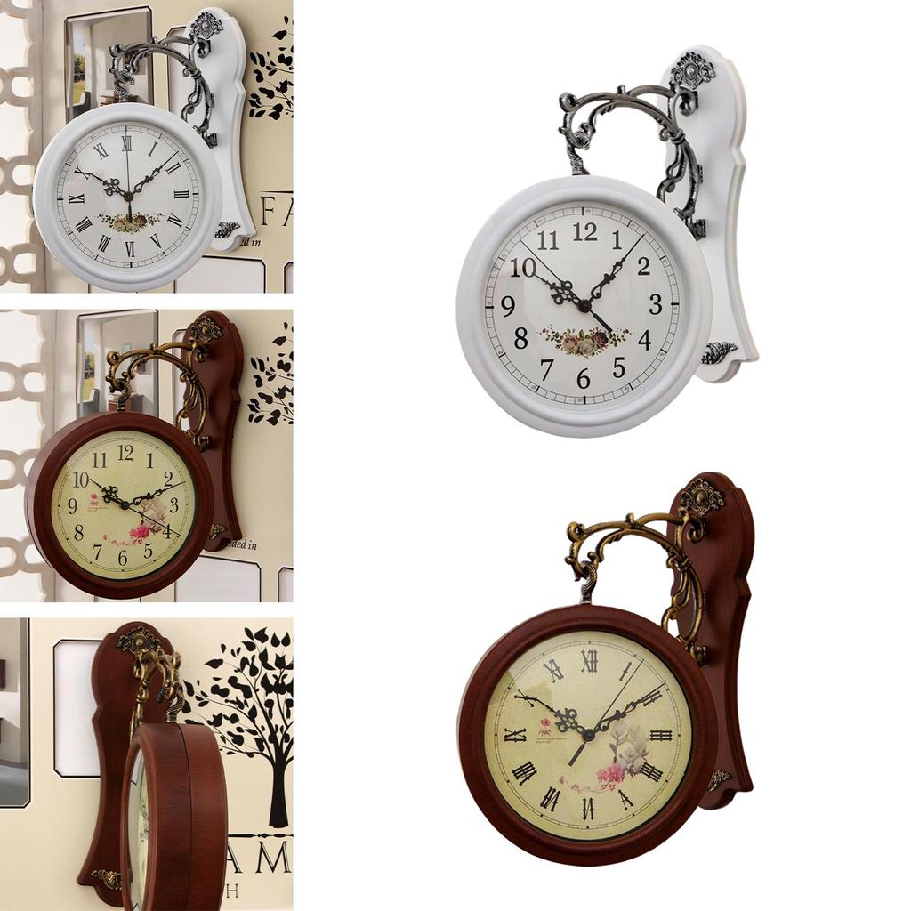 Double Sided Wall Clock Hanging Clocks Art Clock Decorative Two Faces Clock Grand Central Station Clocks for Living Room Study