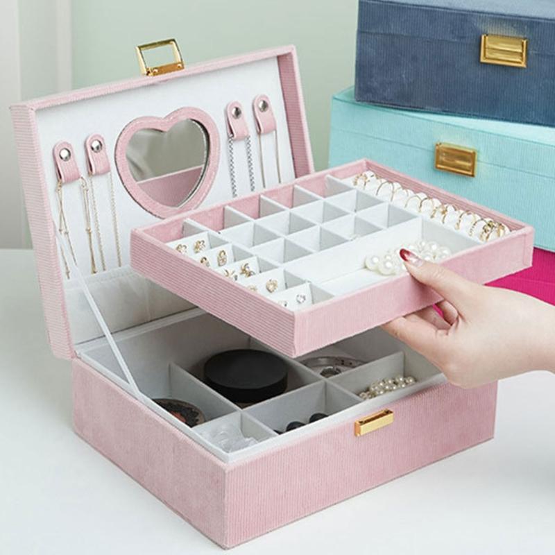 Elegant Large Capacity Jewelry Case Sophisticated Jewelry Casket Large Size Jewelry Display Holder for Travel Home