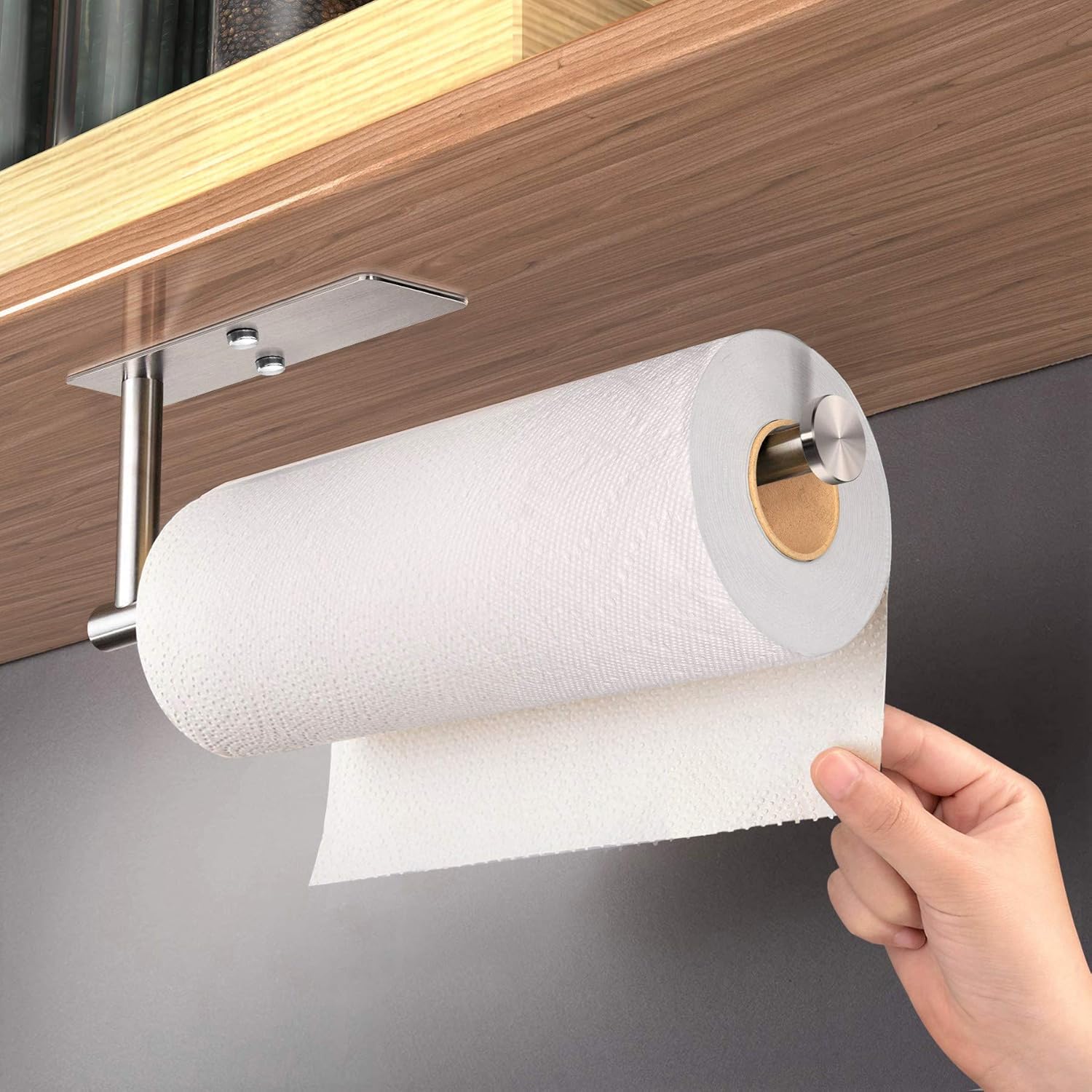 

Kitchen Roll Holder Stainless Steel Wall Toilet Towel Paper Holder Adhesive Kitchen Paper Roll Holder for Bathroom Kitchen серебряный