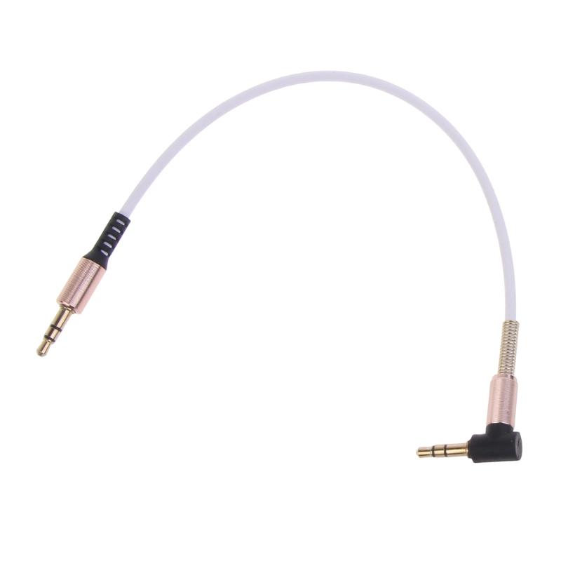 25cm 3.5mm Male to Male Audio Cord 90 Degree Extension Line AUX Cable Wire for 3.5mm Headphones Tablets Speaker