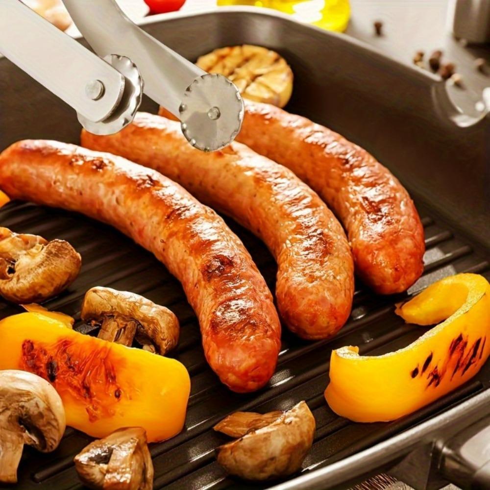 Stainless Steel Bbq Tongs - Multi-Functional Grilling & Cooking Tool for Hot Dogs, Steaks, and Sausages | Food-Safe Kitchen Gadget